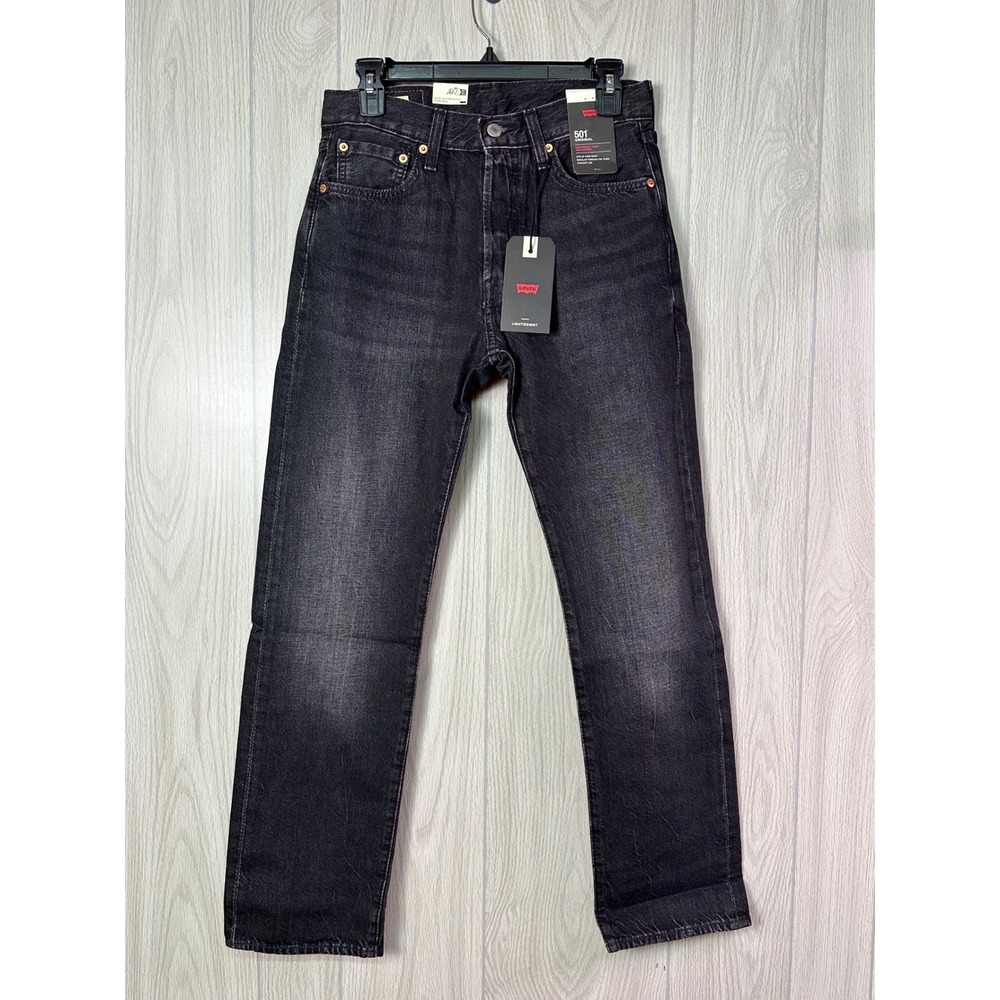 Levis 501 Original Mens 29x30 Black Lightweight‎ Denim Straight Leg Jeans